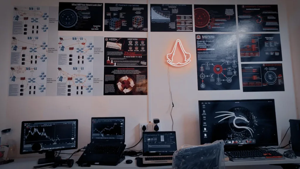 Computer workstations set up for supervised cybersecurity learning